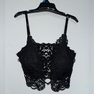Black Lace Cropped Top